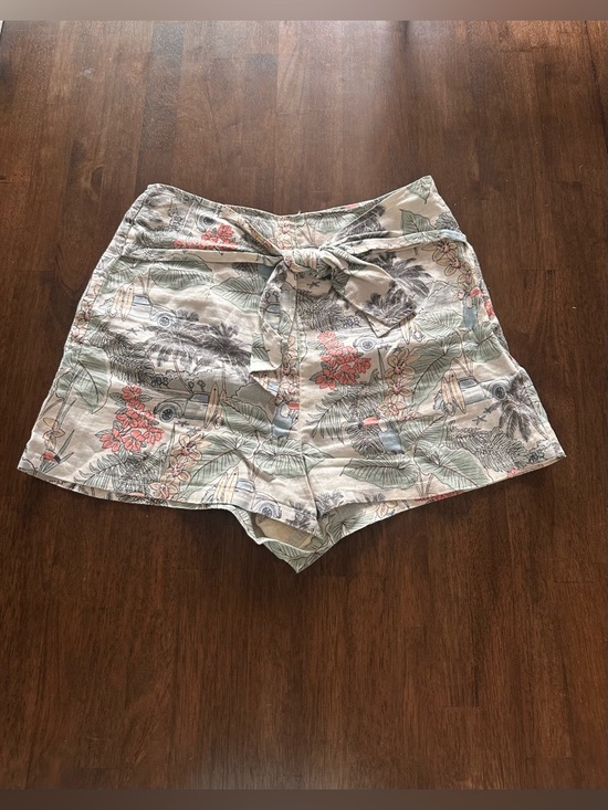 Artisan Ny Pants - Artisan NY Tropical Print Tie Waist Linen Shorts Beach Vacation Women’s Size 6